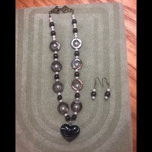 Handmade necklace and earrings